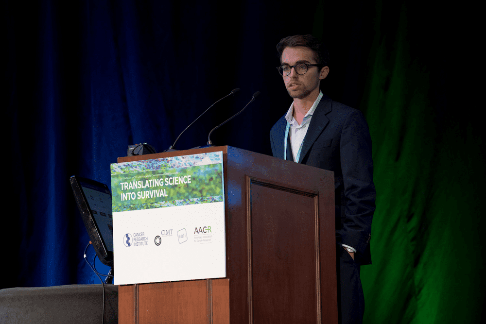 Mirco Friedrich, an M.D., Ph.D., student in the lab of Michael Platten, M.D., at the German Cancer Research Center (DKFZ)