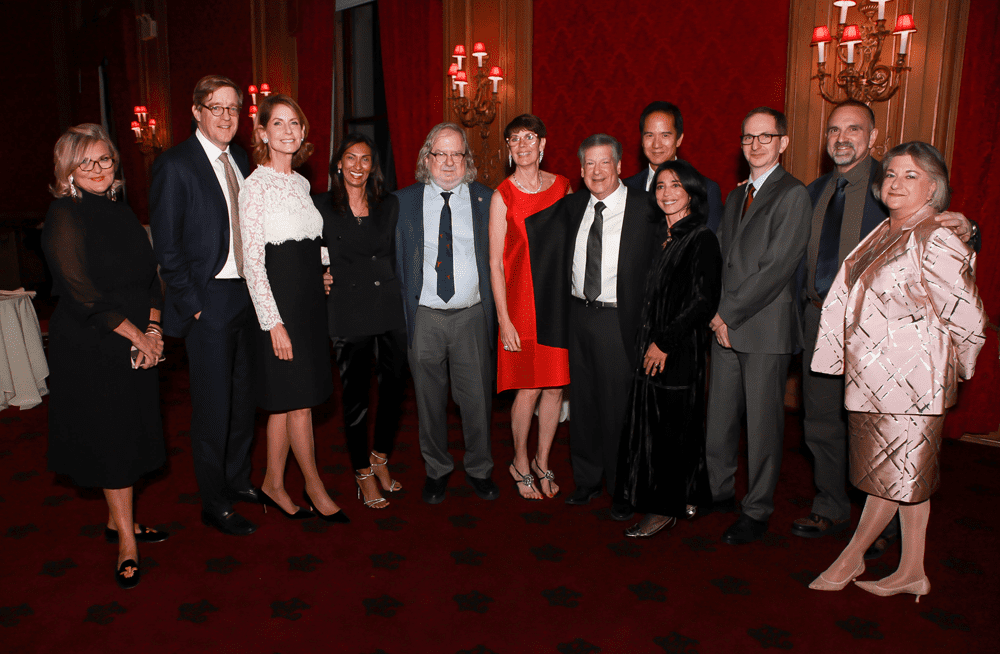 Honorees and Speakers at CRI 2018 Award Gala. left to right: Cynthia McFadden, Paul Shiverick, Perri Peltz, Padmanee Sharma, M.D., Ph.D., James P. Allison, Ph.D., Jill O’Donnell-Tormey, Ph.D., Robert Schreiber, Ph.D., Andrew K. Tsai, Miriam Merad, M.D., Ph.D., Boris Reizis, Ph.D., George D. Yancopoulos, M.D., Ph.D., and Ellen Puré, Ph.D.