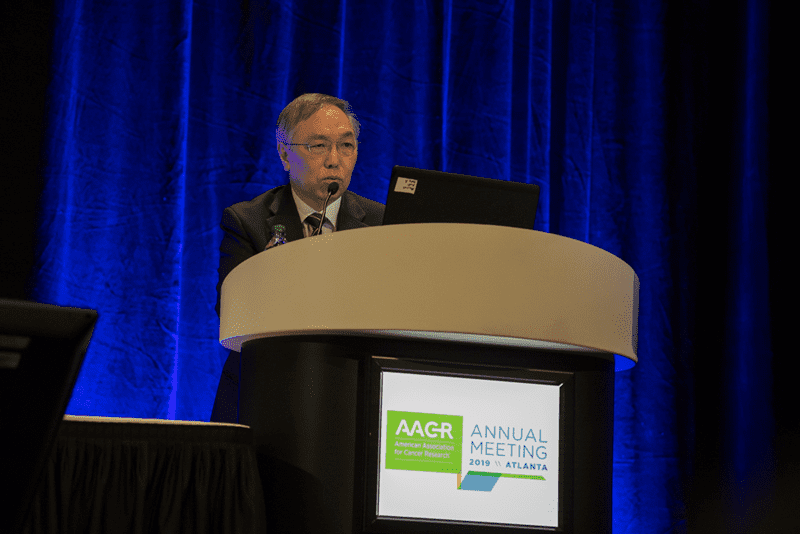 Hyun Cheol Chung, M.D., Ph.D., of Yonsei University, presents results from  the Keynote-028 and Keynote-158 trials at AACR19.