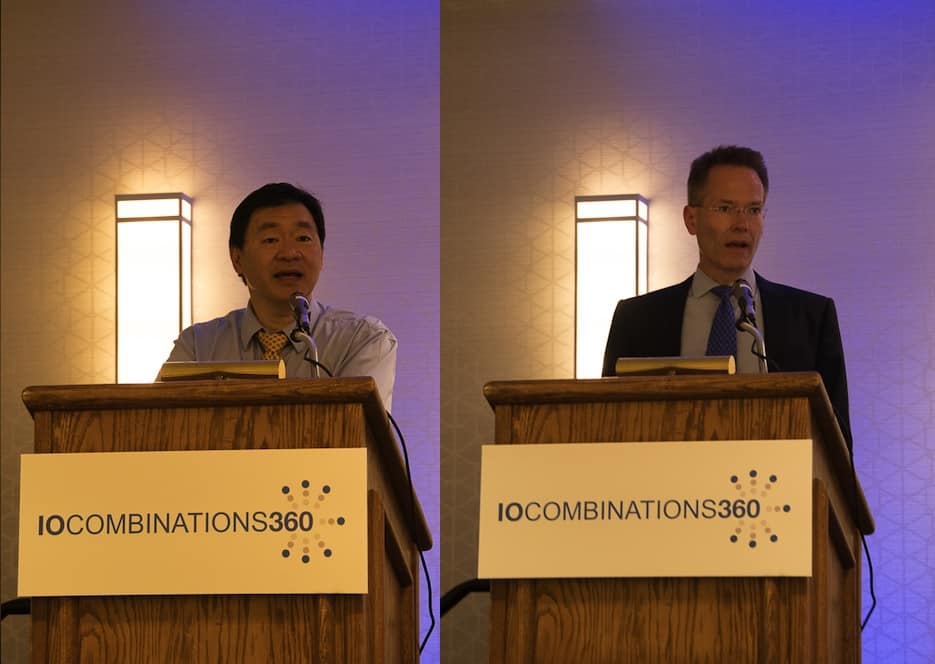 Patrick Hwu, M.D., (L) of MD Anderson Cancer Center, and Axel Hoos, M.D., Ph.D., of GlaxoSmithKline (R)