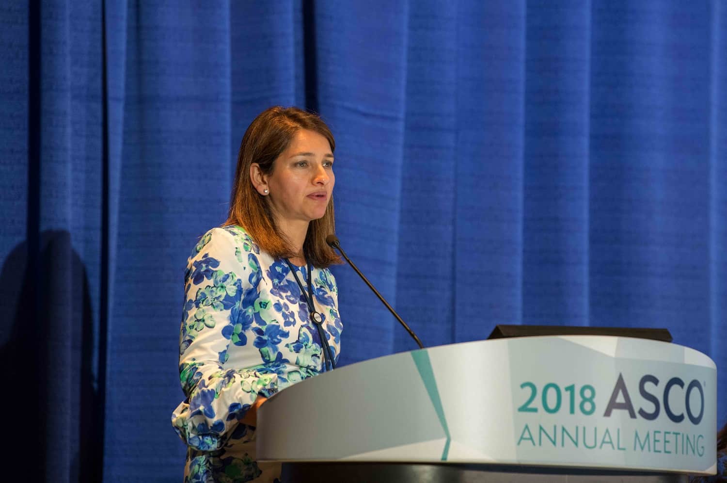 Noopur Raje speaking at ASCO18