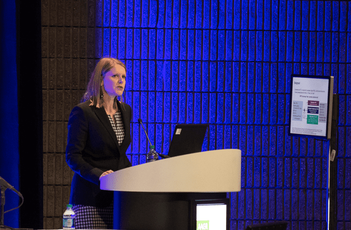 Solange Peters, M.D., Ph.D., of the University of Lausanne, discusses the phase III MYSTIC trial at AACR19.