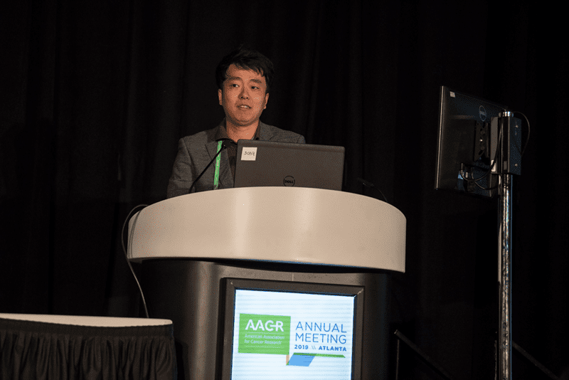 Hyungseok Seo, Ph.D., of La Jolla Institute, discusses CAR T cells in solid cancers at AACR19