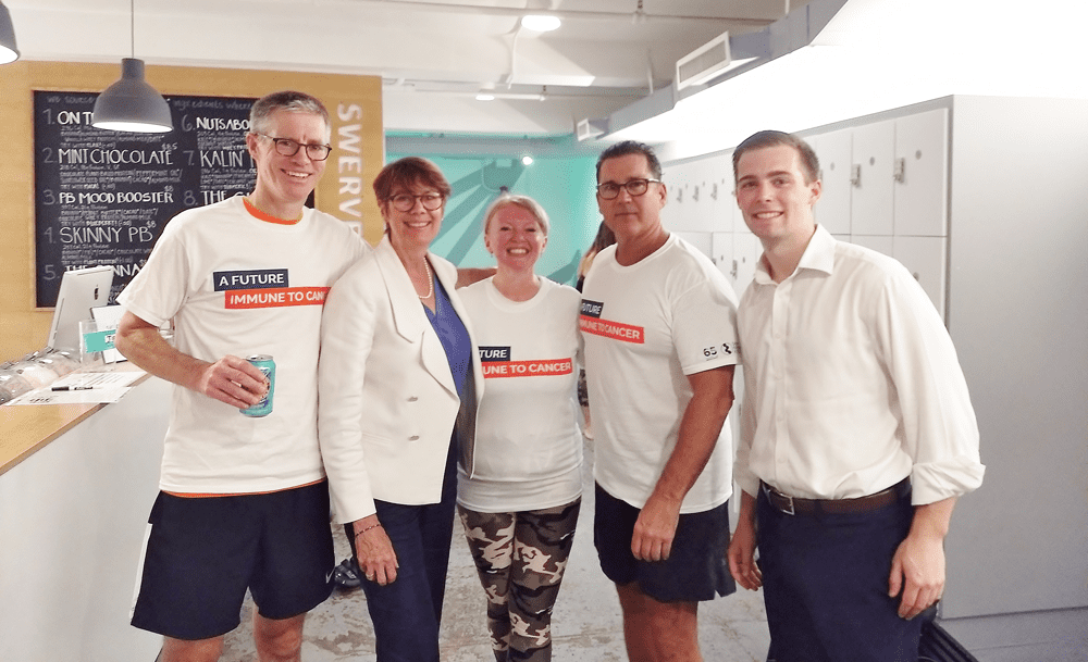 From left to right: Bill Mansfield, Jill O'Donnell-Tormey, Tricia Hazelwood, Geoffrey Coley, and Jack Griffin at MUFG Cycling Event