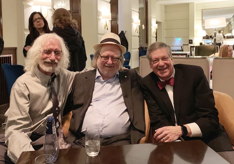 From L to R: Philip D. Greenberg, M.D., James P. Allison, Ph.D., and Dr. Schreiber in Stockholm, Sweden for Allison’s 2018 Nobel Prize ceremony (Photo provided by Dr. Schreiber)