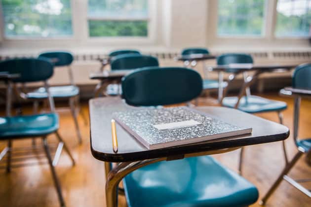 Empty school desks
